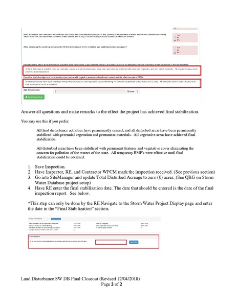 File:101 Land Disturbance Storm Water Database Closeout Procedure QRG.pdf