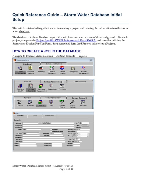 File:101 Storm Water Database Initial Setup QRG.pdf
