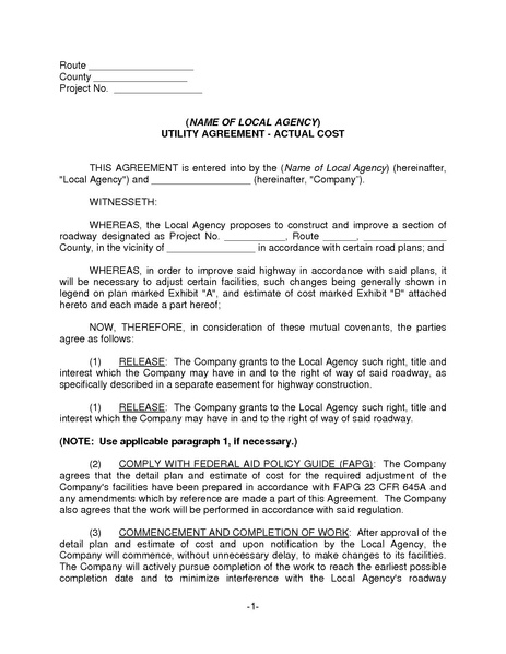 File:136.14.2.2 Sample Utility Agreement Actual Cost.pdf