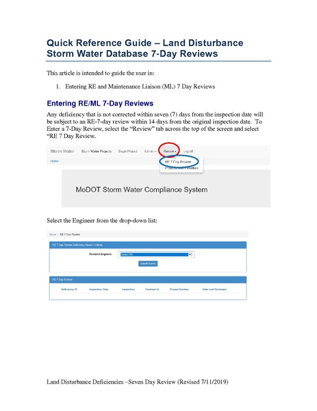File:101 Land Disturbance Storm Water Database 7 Day Reviews QRG.pdf