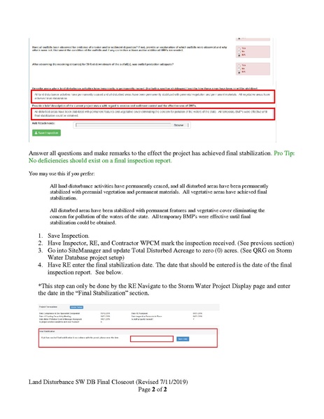 File:101 Land Disturbance Storm Water Database Closeout Procedure QRG 2019.pdf